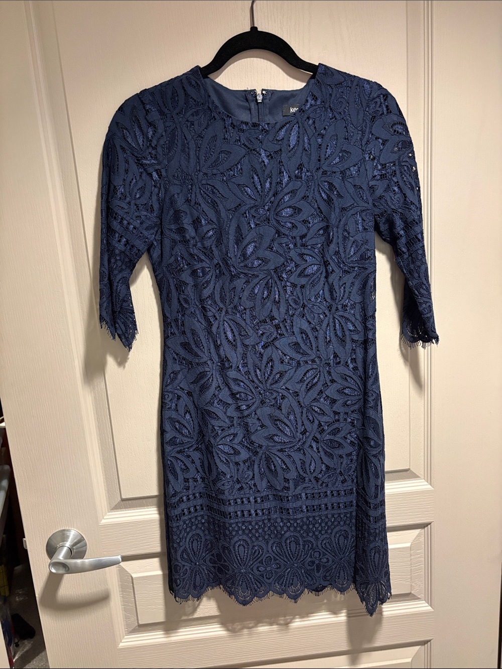 Kensie Navy Blue Lace Midi Dress